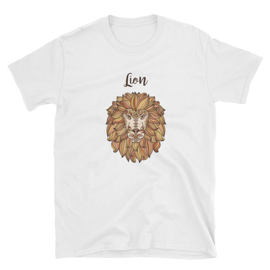Lion Head With Ethnic Floral Pattern Short-Sleeve Unisex T-Shirt