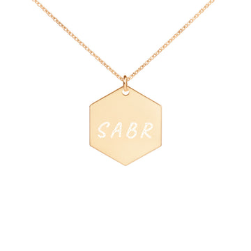 SABR - Engraved Silver Hexagon Necklace