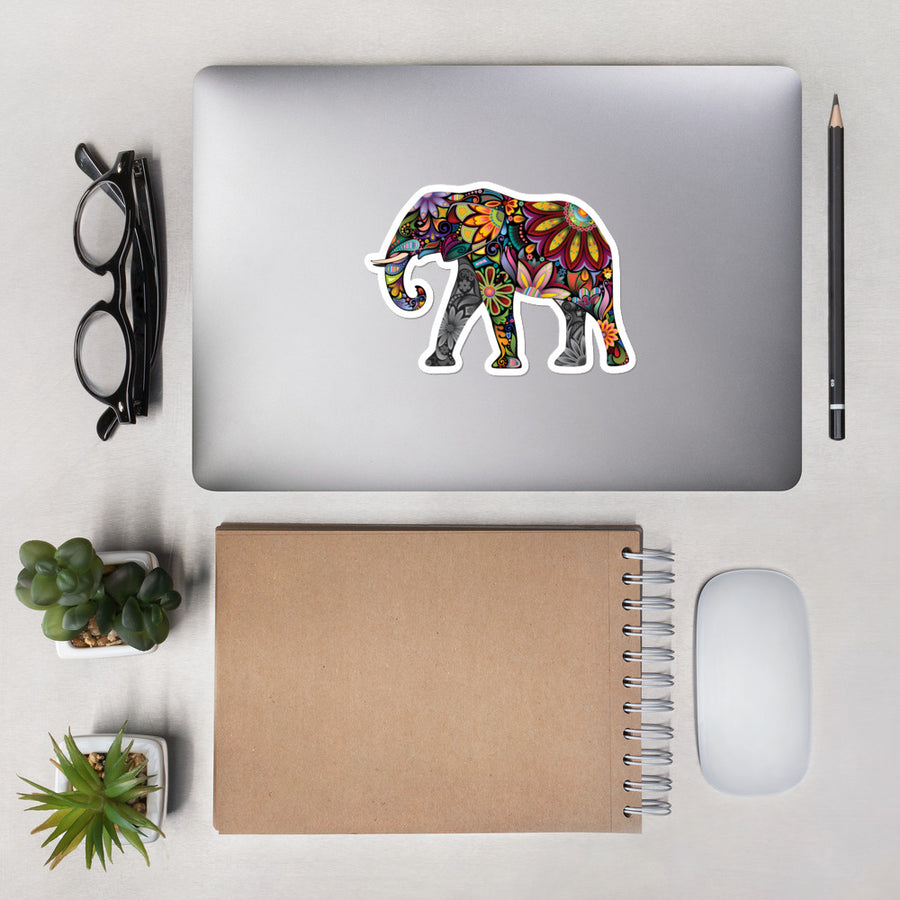 Colourful Elephant - Bubble-free stickers