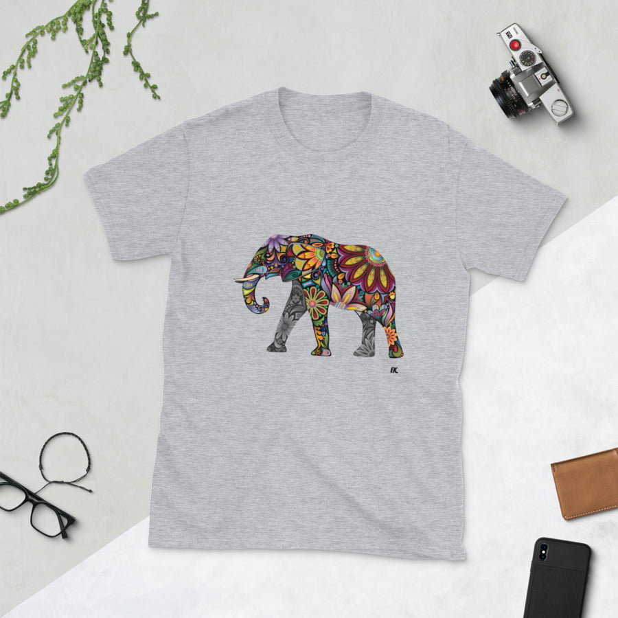 Colourful Elephant - Short-Sleeve Unisex T-Shirt
