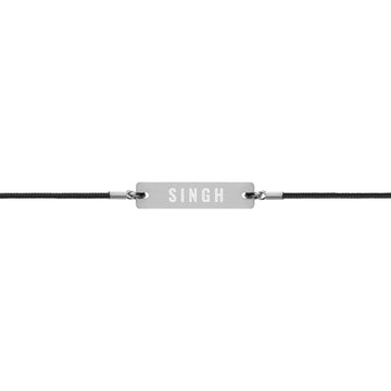 SINGH Engraved Silver Bar String Bracelet