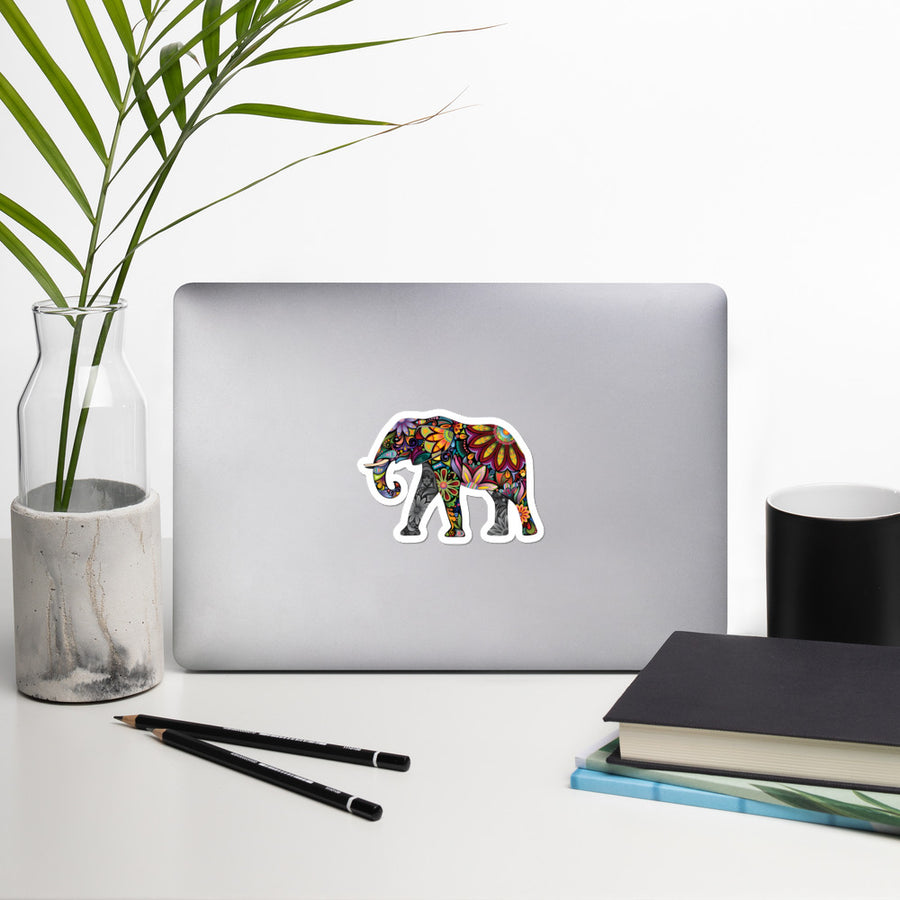 Colourful Elephant - Bubble-free stickers