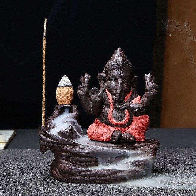EK Incense burner, Clay Ganesha Ji