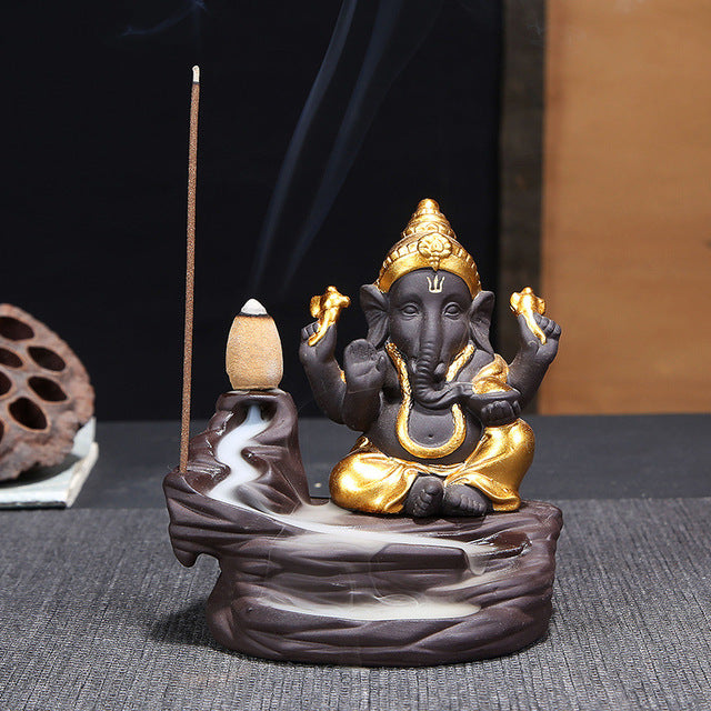 EK Incense burner, Clay Ganesha Ji