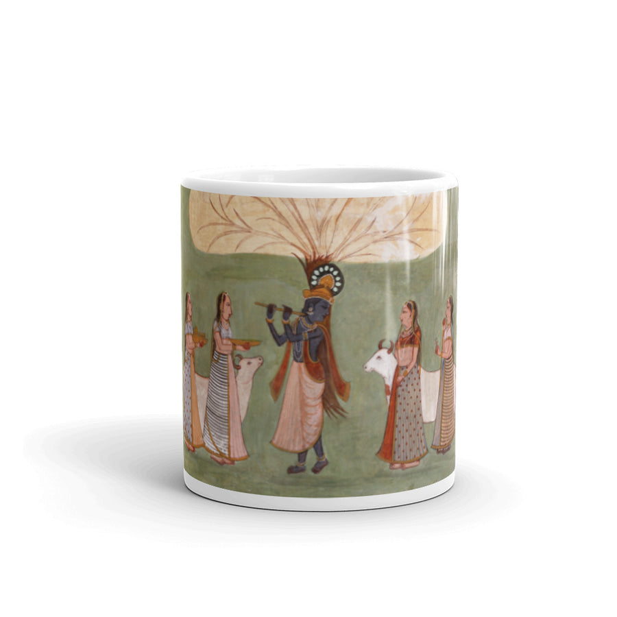 Krishna White glossy mug